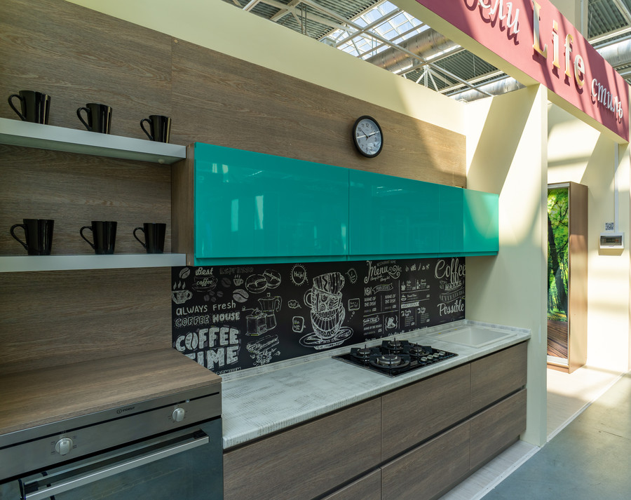 Встроенная кухня-Кухня МДФ в эмали «Модель 49»-фото1