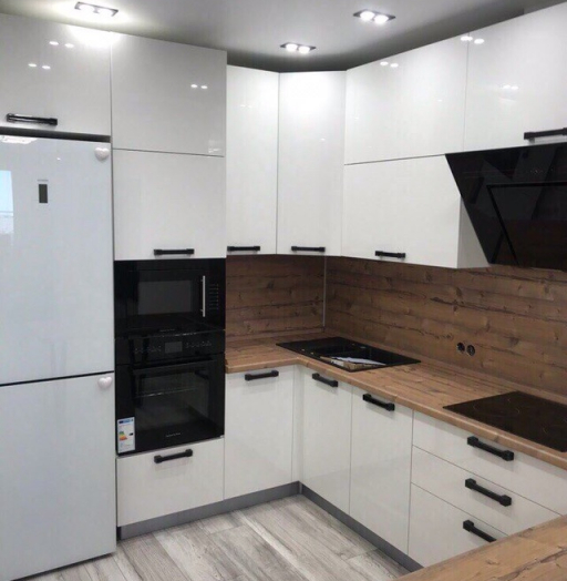 Белый кухонный гарнитур-Кухня из пластика «Модель 446»-фото4